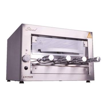 Imagem de Churrasqueira Elétrica Bancada 4 Espetos Porta Vidro Stand