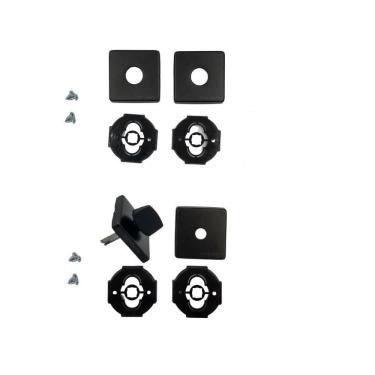 Imagem de Kit Roseta Avulsa Fechadura Banheiro Wc Imab Preta Preto