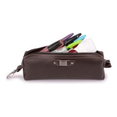 Imagem de Estojo Escolar Couro Legítimo Organizador Porta Caneta/lápis - learsi,
