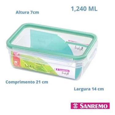 Imagem de Pote Plastico Verde Com Travas 1,24L Sanremo