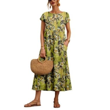 Imagem de Vestido WROLEM, casual de verão, de algodão com bolsos, feminino, 2024
