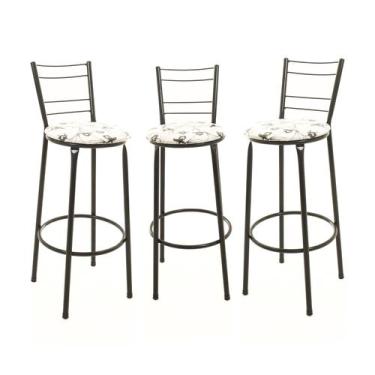 Imagem de Kit 3 Banquetas Banco Alto Balcão Cozinha Área Gourmet 4 Arames - ESPA