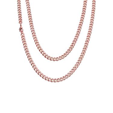 Imagem de BioMag Corrente de elos cubanos para homens e mulheres, 45,7 cm/50,8 cm/55,9 cm/61 cm de comprimento, corrente masculina de cobre, colar cubano Miami, joia hip hop, 5/12 mm de largura, 18", Cobre, Sem