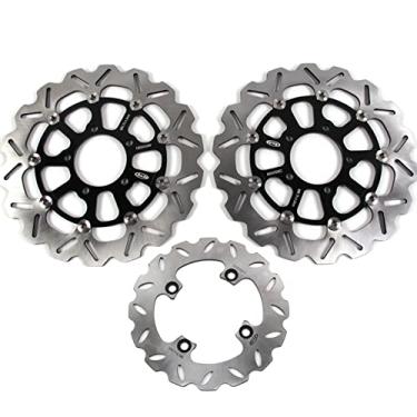 Imagem de Arashi Discos de freio dianteiros traseiros rotores para Kawasaki Ninja ZX10R ZX-10R 2008-2015, acessórios de substituição de motocicleta preto