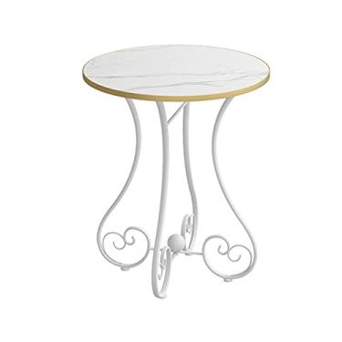 Imagem de Mesa de centro de design simples, mesa de cabeceira redonda, mesa de centro criativa de mármore, mesa de ferro, mesa de centro de metal, variedade de estilos disponíveis, mesa de centro minimalista