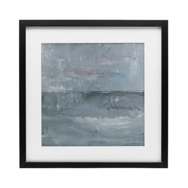 Imagem de Stupell Industries Impressão emoldurada preta abstrata em tons de ardósia sob vidro, design de Kristen Dalpiaz, 40,6 x 40,6 cm