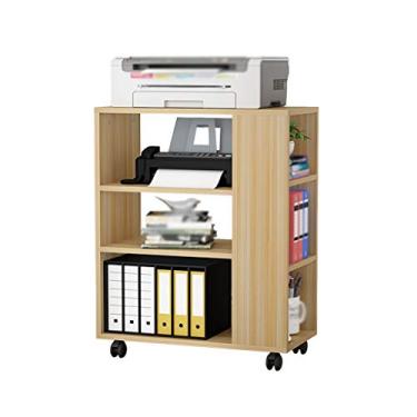 Imagem de SUNESA Suporte de impressão para impressora de chão Suporte de máquina de fax de grande capacidade de 3 camadas, para prateleira de impressora móvel no escritório sala de estar (preto) mesa de