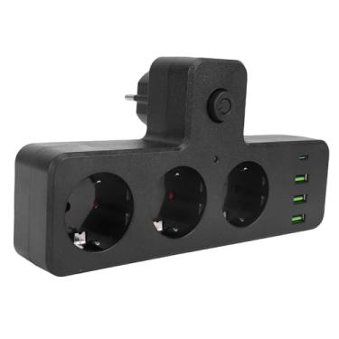 Imagem de Zerodis Tiras de Energia de Tomada Múltipla 7 Em 1 Com 3 Portas USB 1 Porta Type C Com Interruptor de Proteção contra Sobrecarga Placa de Tira de Carregamento de Energia para Cozinha de Escritório