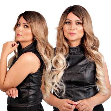 Imagem de Peruca Super Natural Ondulada com Franja Orgânica Com Ajuste Interno +