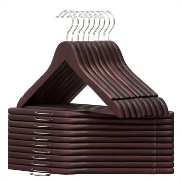 Imagem de Kit 30 Cabide de Madeira para Organização de Roupas