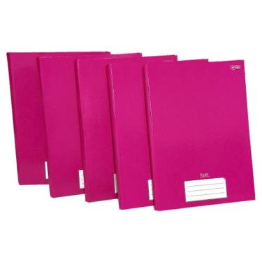 Imagem de Caderno Brochura Grande 96 Folhas Universitario Stiff 5 Unid, Pink