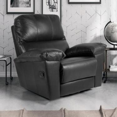 Imagem de Poltrona do Papai de Couro Legítimo Reclinável Relax - LEME MOVELARIA