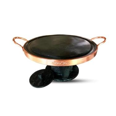 Imagem de Bras' Art, Fondue de Pedra Sabão 31 cm Fogareiro e Chapa Para Grelhar Carnes