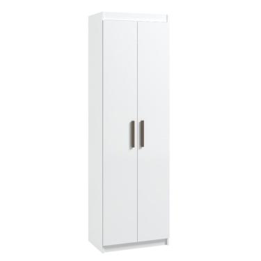 Imagem de Armario Multiuso Estreito Slim 2 Portas com Prateleiras para Lavanderia Cozinha e Area de Servico Organizador