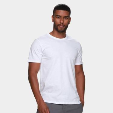Imagem de Kit Camisetas Hering Slim Básicas 2 Peças Masculino, Branco, GG