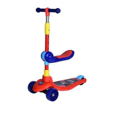 Imagem de Patinete Infantil Azul com Assento 2 em 1 Guidão Ajustável - UNITOYS