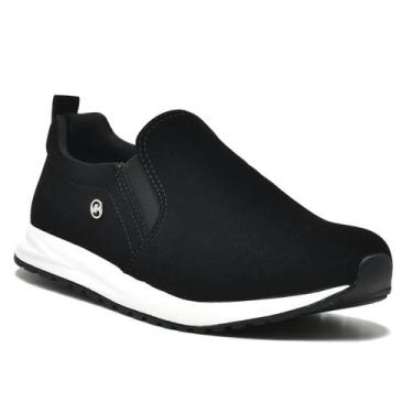 Imagem de Via Marte Tênis Casual Slip On Feminino Original Nobuck Preto, Preto, 
