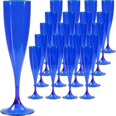 Imagem de 40 Taça Champanhe Azul Para Festas Acrílico 170ml