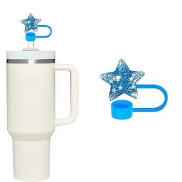 Imagem de Blue Star Capa de palha de silicone para copo Stanley de 40 e 850 g - tampa de palha de 10 mm para acessórios de copo Stanley