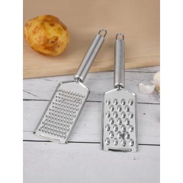 Imagem de Ralador profissional de cozinha de aço inoxidável, 2 peças, ralador profissional para queijo, chocolate, legumes, cenoura, batata