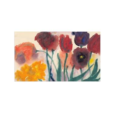 Imagem de Pôster e impressões em tela de flores vintage - reprodução de pintura de arte de parede famosa - flores coloridas em aquarela - imagens para sala de estar 40 x 70 cm 16 x 27 pol sem moldura