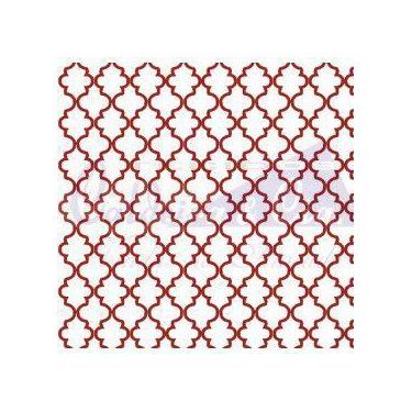 Imagem de Tecido Tricoline Marroquino Ana Branco com Vermelho - 50 x 150 cm - Te