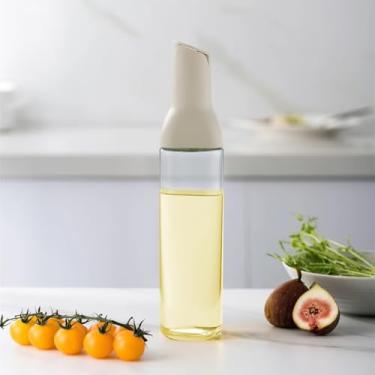 Imagem de Panela de óleo de oliva de vidro de 500 ml para cozinha - Dispensador de azeite de oliva de vidro de 500 ml, dispensador de vinagre de molho de soja para fritar churrasco (branco)
