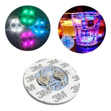 Imagem de 2X Kit 5 Apoio Porta Copo Garrafa Bolacha Com Led Pisca Ades