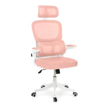 Imagem de Cadeira Executiva Giratória Para Escritório Com Altura Ajustável(Rosa)