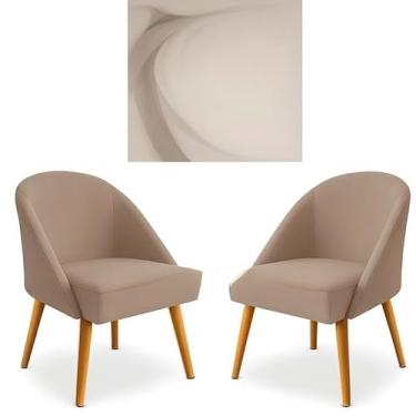 Imagem de kIT 2 Cadeira Lua Decorativa Poltrona Lua Sala de Estar Salão Quarto Estética Decoração Recepção(KIT 2 LUA CAPUCCINO)