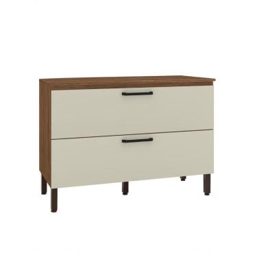 Imagem de Balcão De Cozinha 1 Porta Basculante 1 Gaveta Com Tampo 1,20 Cm Basic Ametista Kits Parana Nogueira Off White