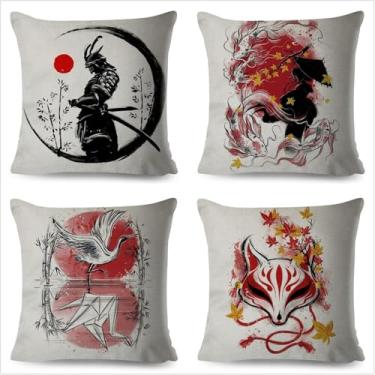 Imagem de Conjunto De 4 Capas De Almofada Jaese Samura 35x35cm Capas De Almofada Quadradas Dupla Face Macias Ao Ar Livre Pacote De 4 Para Com Zíper Invisível, Para Cadeiras Quarto Ja, Linen, 60x60cm