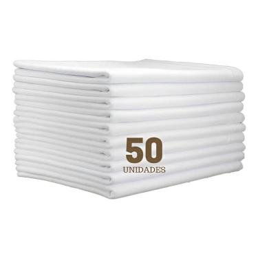 Imagem de Pano De Prato Liso Branco O Kit 50 Pronta