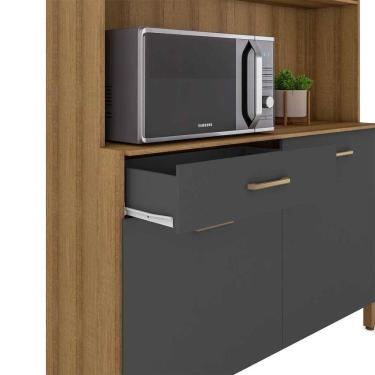 Imagem de Armário De Cozinha Completo Viena Plus Com Balcão 4 Portas Grafite