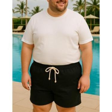 Imagem de Short Masculino Plus Size Reforçado Linho Moda Verão Premium-Masculino