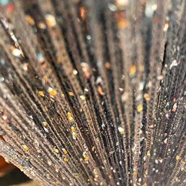 Imagem de Vagasi Pacote com 2 cortinas de cordão de 99 x 199 cm para portas de divisória de quarto, decoração de quarto hippie, cortinas de contas para porta de armário de quarto, A-prata