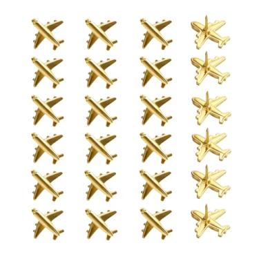 Imagem de Pinos de avião, pino de avião dourado, pinos decorativos para pendurar na parede, tachinhas de polegar para quadro de cortiça, material escolar de escritório, tachinhas divertidas para bricolage, casa
