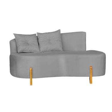 Imagem de Sofá Orgânico 02 Lugares Para Sala Ds Home Veludo (Veludo Cinza)