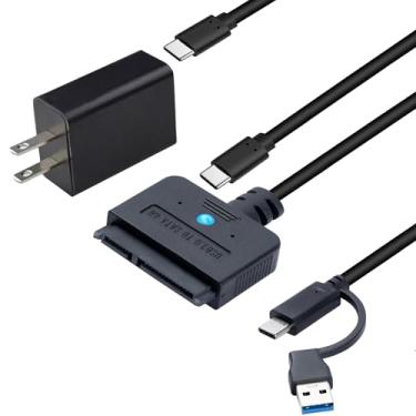 Imagem de FARBOKO Adaptador de cabo SATA para USB 3.0, conversor de disco rígido externo para HDD SSD de 2,5/3,5 polegadas, com fonte de alimentação