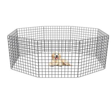 Imagem de Cercado Cachorro Articulado Móvel Pet 8 Telas 60cm Preto Cercadinho Pe