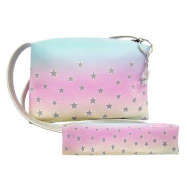 Imagem de Kit Infantil Bolsa e Estojo Degradê Estrelas, Magicc