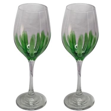 Imagem de Kit 2 Taças de Vidro Grande 490ml Vinho Água Verde