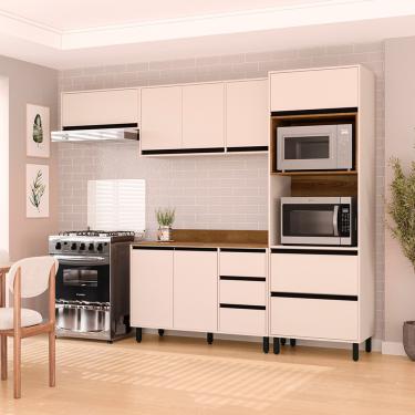 Imagem de Cozinha Modulada 4 Peças com Tampo Koya Politorno - Creme