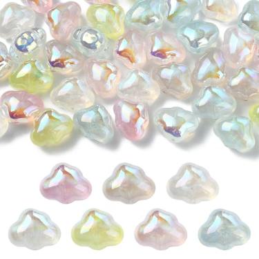 Imagem de KitBeads 35 peças, 7 cores, contas de nuvem de acrílico transparente, glitter arco-íris, contas meteorológicas para artesanato, pulseira, colar, fabricação de joias a granel