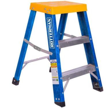 Imagem de Escada banqueta de fibra de vidro 2 degraus + patamar 60 cm - Rotterma