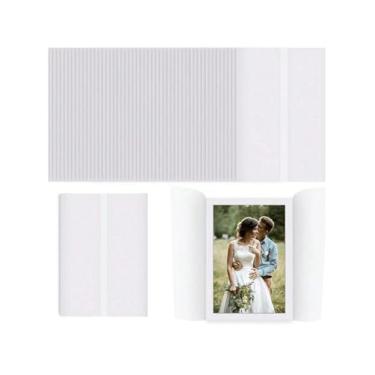 Imagem de Jaquetas de velino pré-dobradas para convites de 12,7 x 18 cm, envoltórios de veludo para casamento, forros de envelope de papel transparente para cartões de convites de aniversário, decoração de