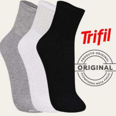 Imagem de Kit 6 Pares Meia Cano Médio Trifil Original Esportiva Atoalhada  Algod