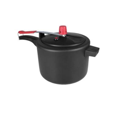 Imagem de Panela de PressãO Antiaderente Preta/Bege de 4,5 Litros, Com Um Design CláSsico e FáCil de Limpar – Um Item Essencial Para Cozinhar em Casa.(Fechamento normal SEM VIDRO)