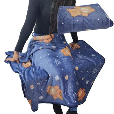 Imagem de Manta Infantil Cobertor Toque Macio Aveludado Urso