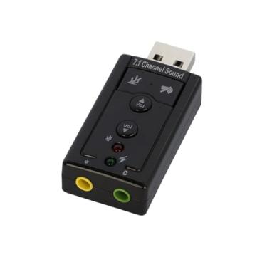 Imagem de Placa de Som USB Externa 7.1 Canais para PC, T64, Áudio Digital, Adaptador de Áudio para Mesa de Som Fone Microfone Headphone Headset PC Notebook
